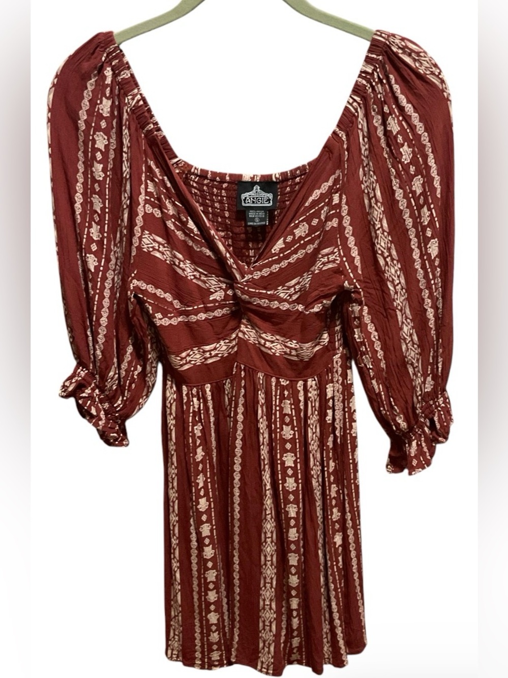 Angie Women's V Neck Flutter Sleeve Dress - S